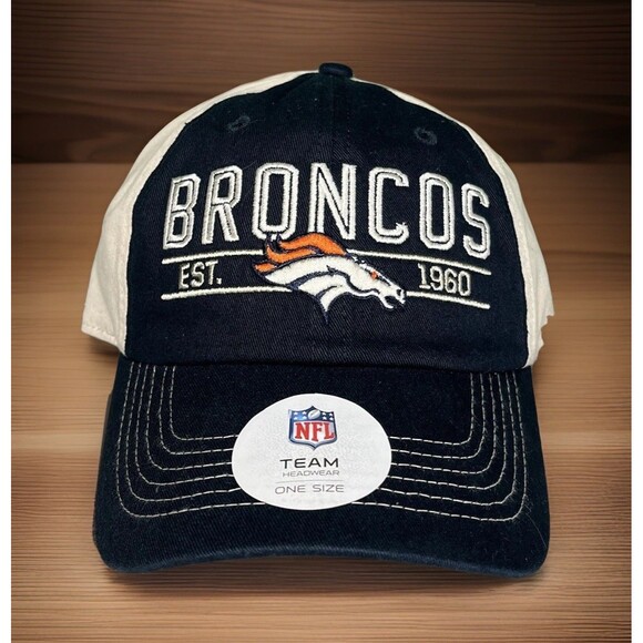 NFL Other - Denver Broncos Hat NFL Team Apparel Navy Blue Adjustable Snapback Men’s NWT OSFM